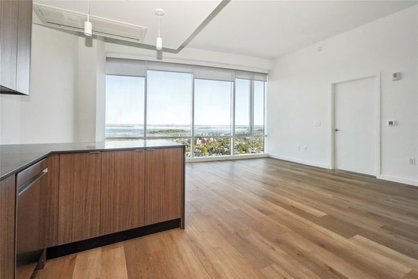 Empty room, Interior, Pendant Lights, Wood Texture Flooring