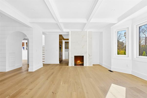 Empty room, Fireplace, Interior, Wood Texture Flooring