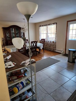 Chandelier, Dining room, Interior, Wood Texture Flooring