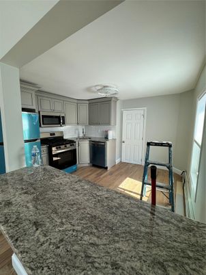 Interior, Kitchen, Stainless Steel Appliances, Wood Texture Flooring