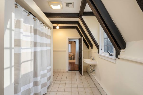 Bathroom, Interior, Wooden Beams