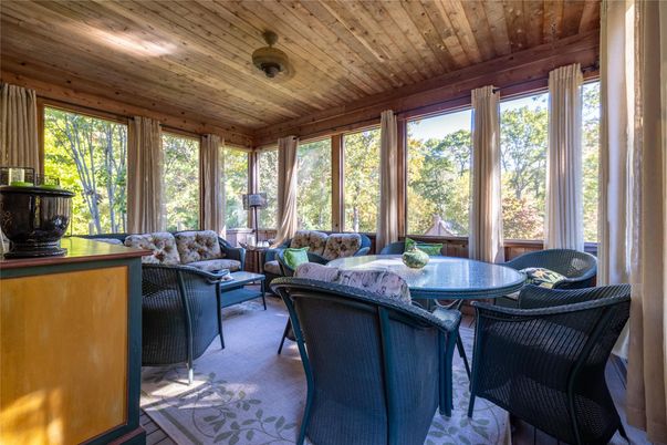 Dining room, Interior, Living room, Sun Room, Wooden Ceilings