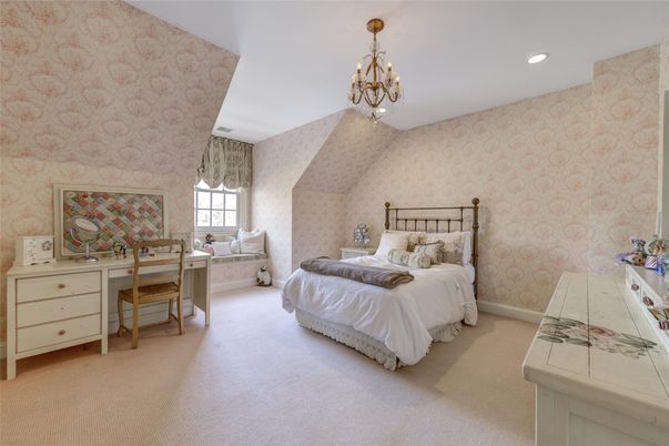 Bedroom, Chandelier, Home Office, Interior, Recessed Lighting