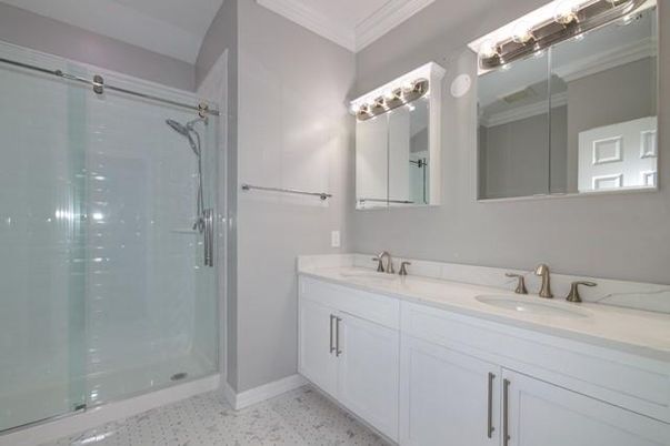 Bathroom, Dual Sink Vanities, Glass Shower, Interior