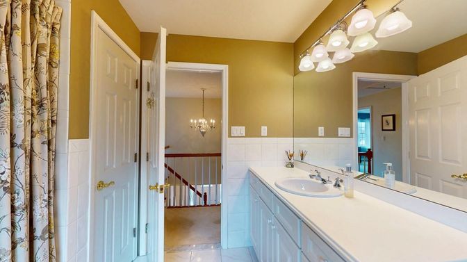 Bathroom, Chandelier, Dual Sink Vanities, Interior