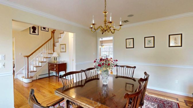 Chandelier, Dining room, Interior, Wood Texture Flooring