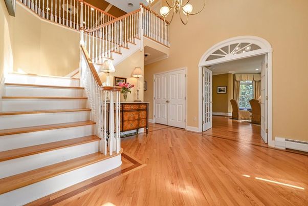 Chandelier, Interior, Wood Texture Flooring