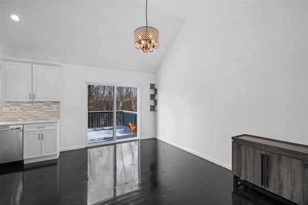 Chandelier, Interior, Kitchen, Pendant Lights, Recessed Lighting, Wood Texture Flooring