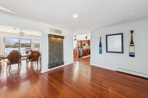 Dining room, Interior, Kitchen, Recessed Lighting, Wood Texture Flooring