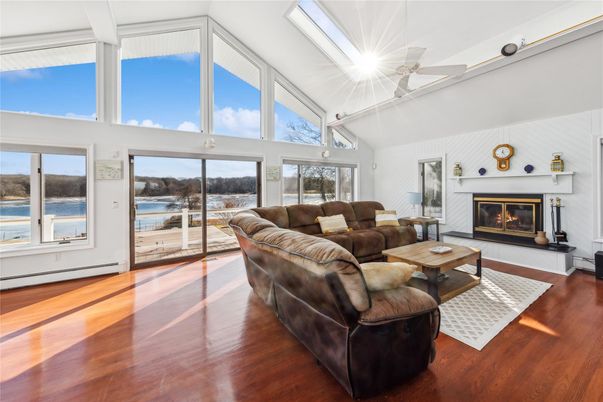 Fireplace, Interior, Living room, Water, Wood Texture Flooring
