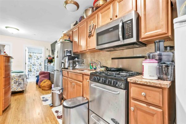Interior, Kitchen, Stainless Steel Appliances, Wood Texture Flooring