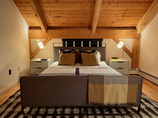 Bedroom, Interior, Wooden Beams, Wooden Ceilings, Wood Texture Flooring