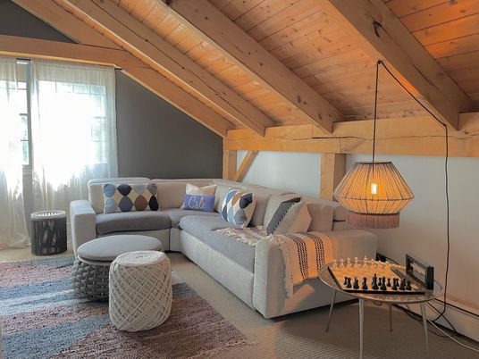 Interior, Living room, Pendant Lights, Wooden Beams, Wooden Ceilings