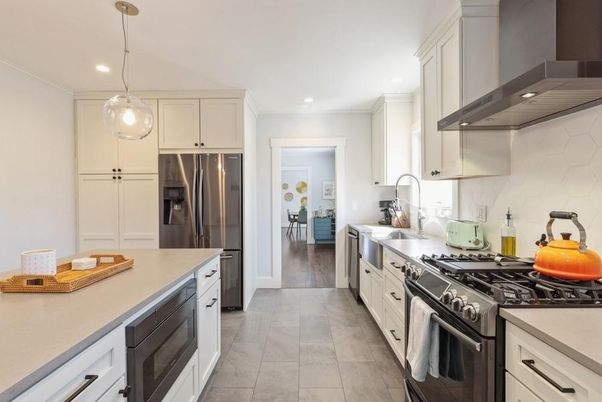 Interior, Kitchen, Pendant Lights, Recessed Lighting, Stainless Steel Appliances