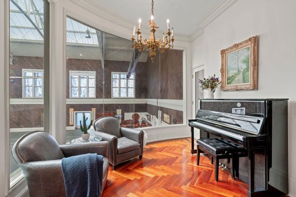 Chandelier, Interior, Piano, Wood Texture Flooring