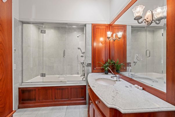 Bathroom, Dual Sink Vanities, Glass Shower, Interior