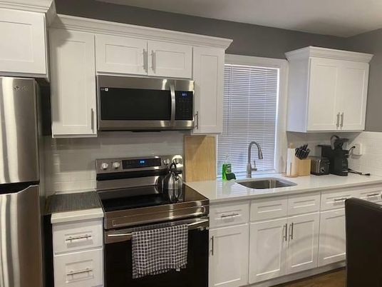 Interior, Kitchen, Stainless Steel Appliances, Wood Texture Flooring