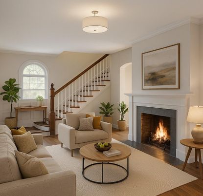 Fireplace, Interior, Living room, Wood Texture Flooring