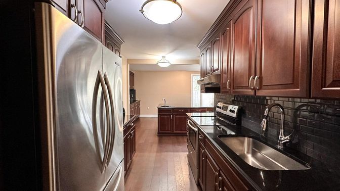 Interior, Kitchen, Wood Texture Flooring