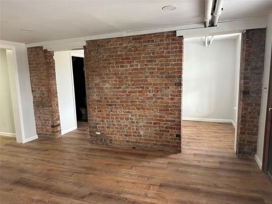 Empty room, Interior, Stone Walls, Wood Texture Flooring