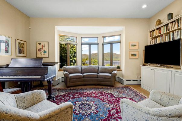 Interior, Living room, Piano, Recessed Lighting, Wood Texture Flooring