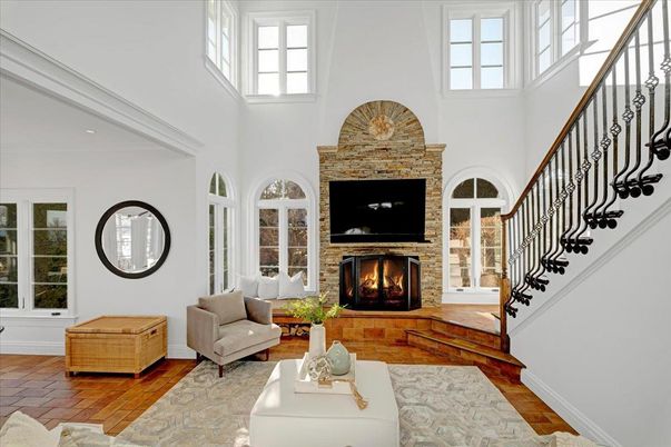 Fireplace, Interior, Living room, Wood Texture Flooring
