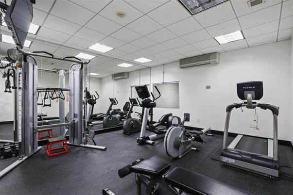 Fitness Equipment, Gym, Interior, Recessed Lighting