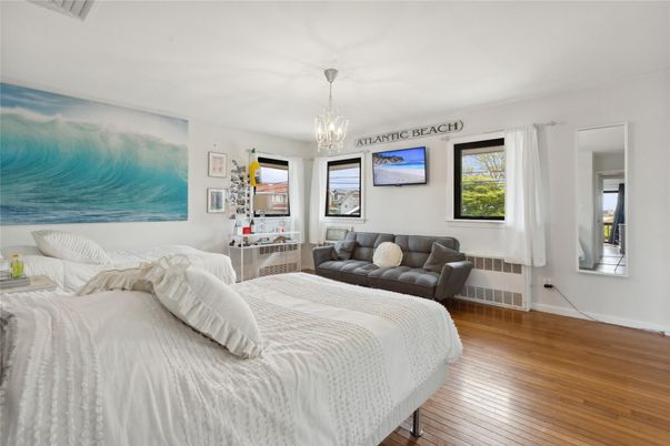 Bedroom, Chandelier, Interior, Pendant Lights, Wood Texture Flooring