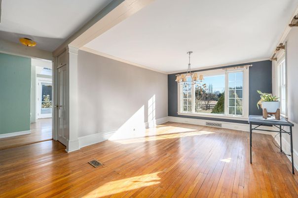Empty room, Interior, Pendant Lights, Wood Texture Flooring
