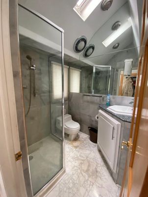 Bathroom, Glass Shower, Interior, Marble