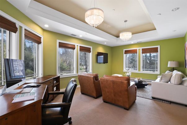 Chandelier, Home Office, Interior, Living room, Recessed Lighting