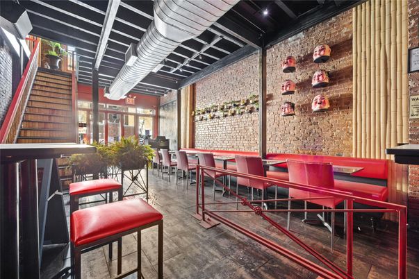 Dining room, Interior, Stone Walls, Wood Texture Flooring