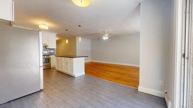 Interior, Kitchen, Pendant Lights, Stainless Steel Appliances, Wood Texture Flooring