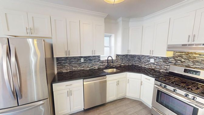 Interior, Kitchen, Stainless Steel Appliances, Wood Texture Flooring