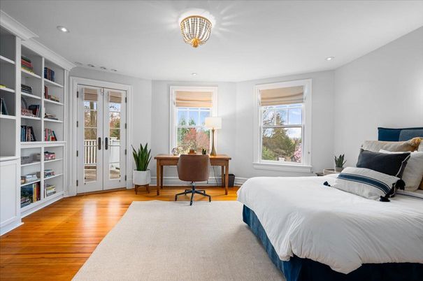 Bedroom, Home Office, Interior, Recessed Lighting, Wood Texture Flooring