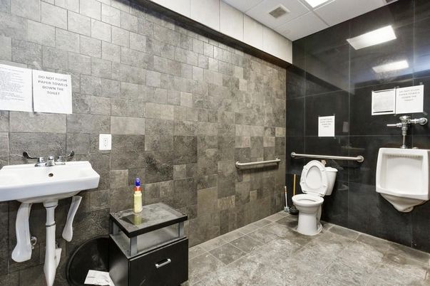 Bathroom, Interior, Recessed Lighting, Stone Walls