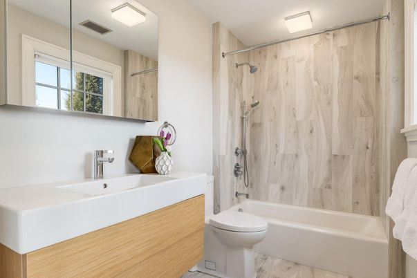 Bathroom, Interior, Wood Texture Flooring