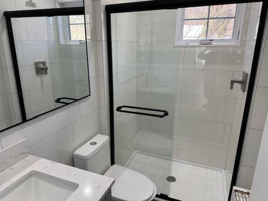 Bathroom, Glass Shower, Interior, Marble Walls