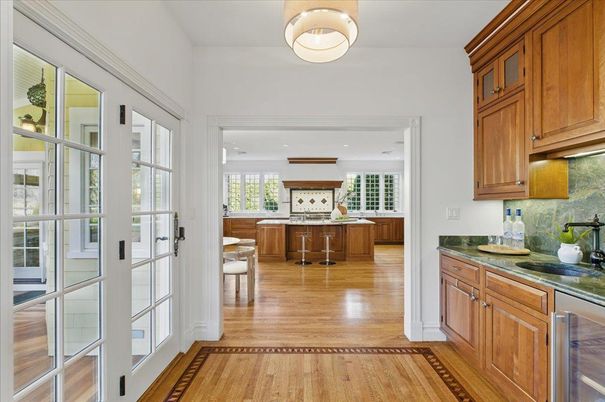 Interior, Kitchen, Recessed Lighting, Wood Texture Flooring