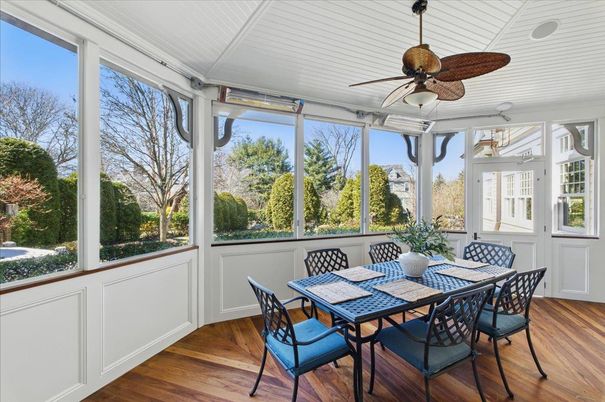 Dining room, Interior, Sun Room, Wood Texture Flooring