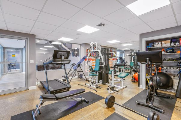 Fitness Equipment, Gym, Interior, Recessed Lighting