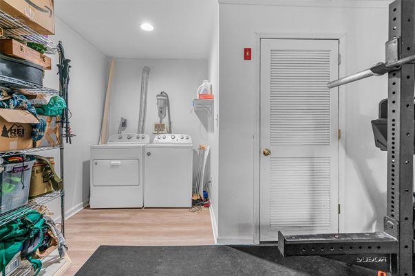 Interior, Recessed Lighting, Utility Closets, Washer, Wood Texture Flooring