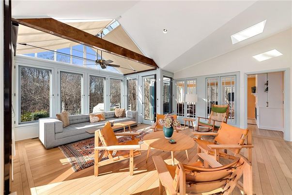 Interior, Living room, Recessed Lighting, Wooden Beams, Wood Texture Flooring