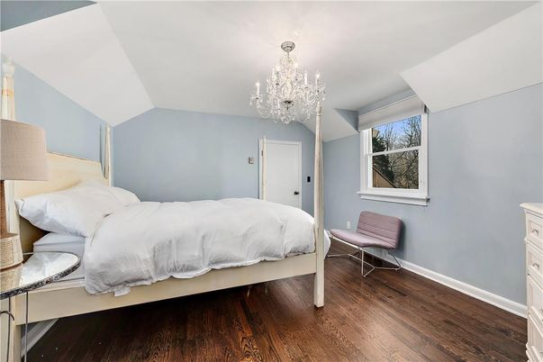 Bedroom, Chandelier, Interior, Wood Texture Flooring