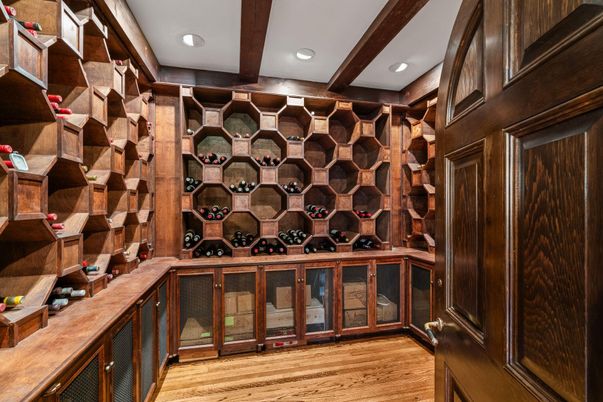 Interior, Recessed Lighting, Wine Storage, Wooden Beams, Wood Texture Flooring