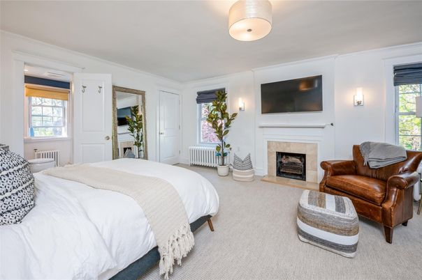 Bedroom, Fireplace, Interior