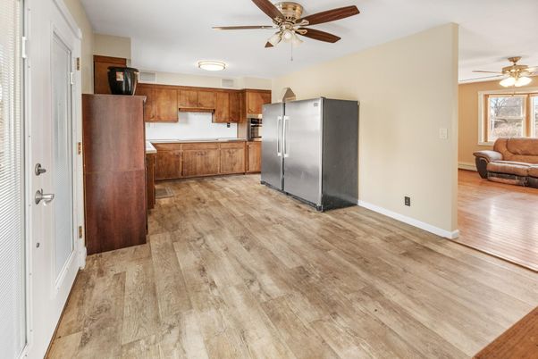 Interior, Kitchen, Stainless Steel Appliances, Wood Texture Flooring
