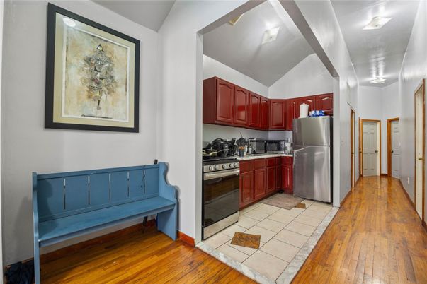 Interior, Kitchen, Stainless Steel Appliances, Wood Texture Flooring