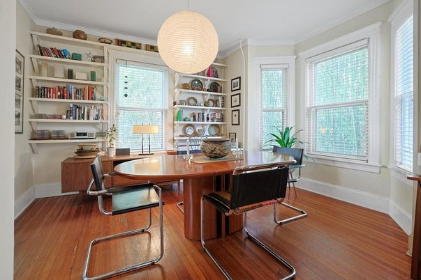 Home Office, Interior, Pendant Lights, Wood Texture Flooring