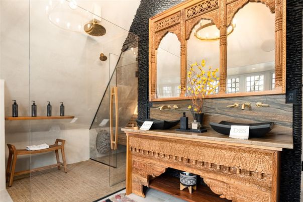 Bathroom, Dual Sink Vanities, Glass Shower, Interior